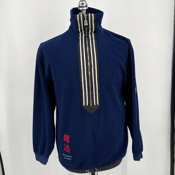 Bogner Y2K 1998 Olympic Games Nagano Fleece 1/2 Zip‎ Pullover Mens Blue Size L - Picture 1 of 13